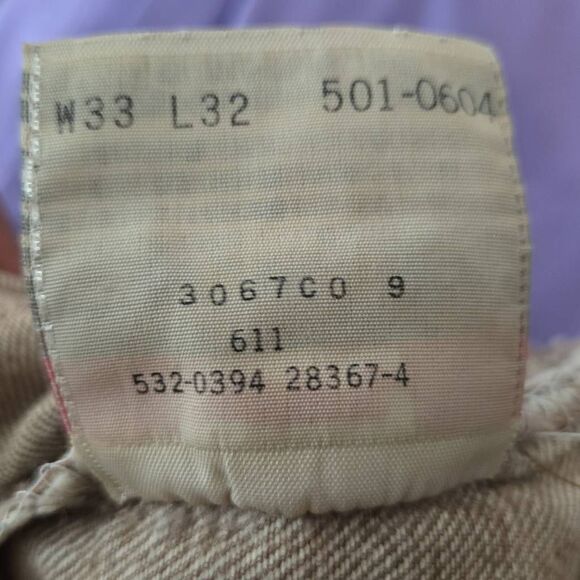 Levis 501 Vintage 90s USA Straight Leg Jeans 33x32 Brown Rare Wash 1994 - Picture 13 of 15